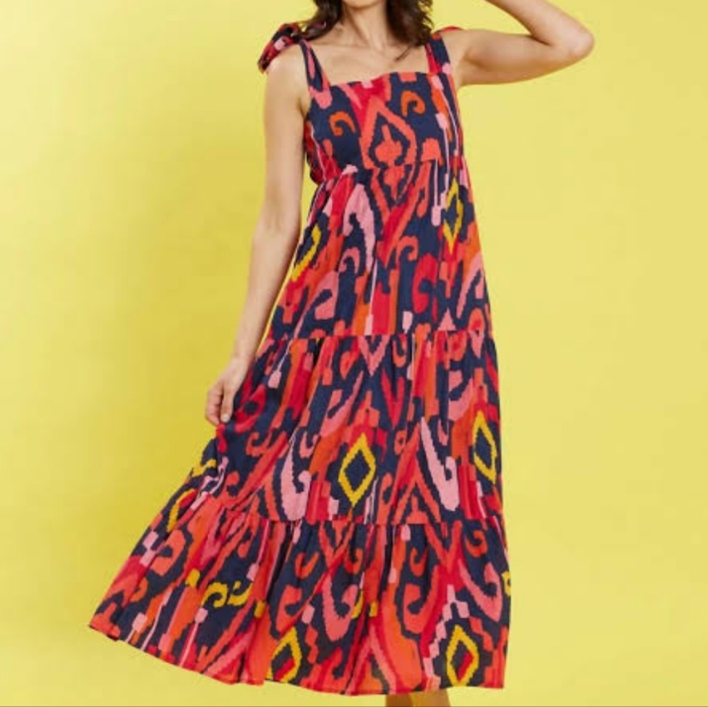 Nwt Jude Connally Ikat Boho Dress L